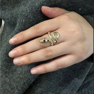 14k Solid Gold Rolling Eternity Snake Ring, Rolling Eternity Serpent